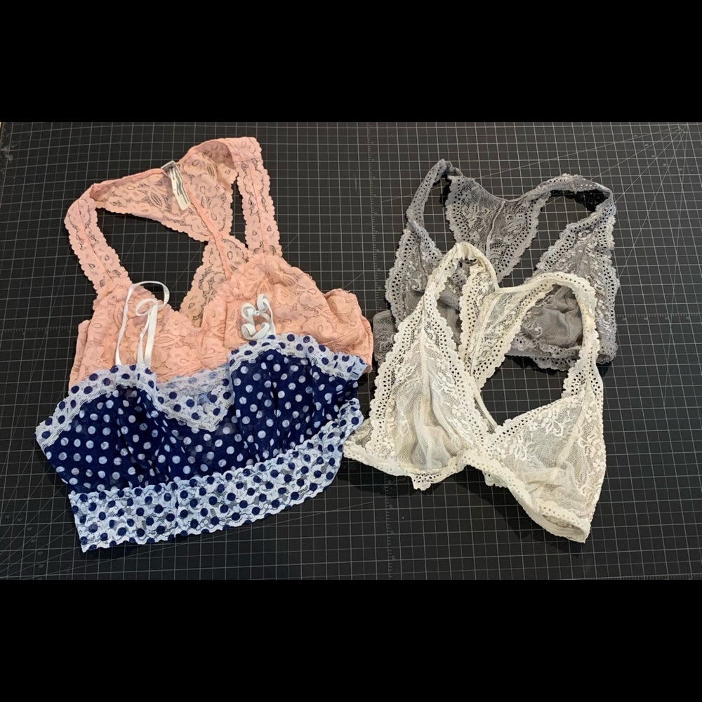 Medium Bralettes Lot of 4 Eberjey Free People Hanky Panky